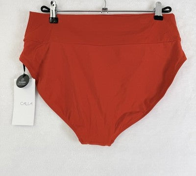 Calia Swim Bottom Large Red High Rise Wide Band Womens Tankini Swimwear New NWT