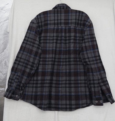 Stillwater Supply Co Flannel Shirt Mens Large Gray Plaid Long Sleeve Button Down