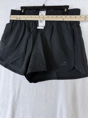 Adidas Womens Pacer Shorts XL Black High Waisted 3” 3 Stripes Gym New NWT