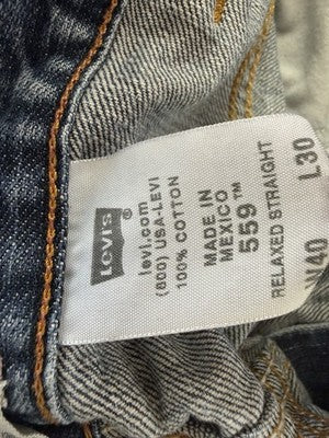 Levis 559 Jeans 40x30 Relaxed Fit Straight Leg Mens Blue
