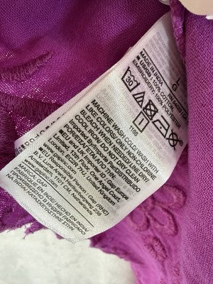 Gap Swing Dress Large Purple Cotton Gauze Mini Sleeveless Embroidered Womens New