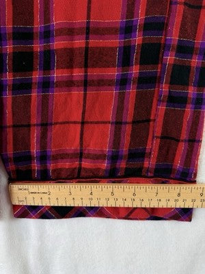 Victorias Secret Pajama Pants XS Short Red Plaid Pjs Womens Cotton Lightweight