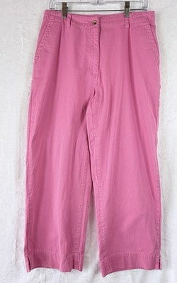 LL Bean Chino Pants Womens 12 Pink High Rise 100% Cotton Vintage