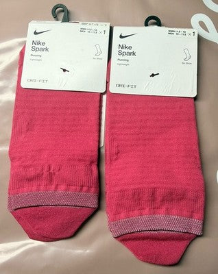 Nike Spark Lightweight No Show Socks Large Pink Mens 10-11.5 Women 11.5-14 Lot