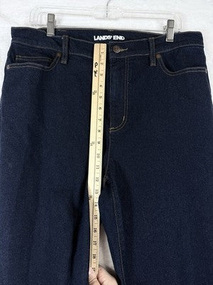 Lands End Bootcut Jeans 16 Women Dark Blue Denim High Rise
