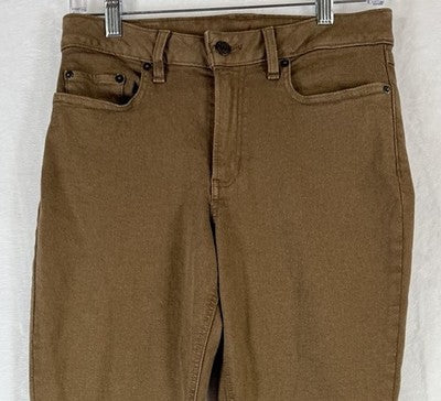 LL Bean Jeans 6 Womens Slim Leg Classic Mid Rise Bean Flex Brown Sample