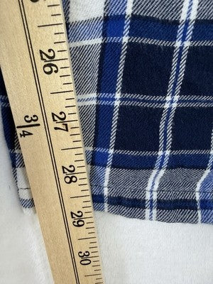 Lands End Flannel Pajama Pants Medium Mens Blue Plaid