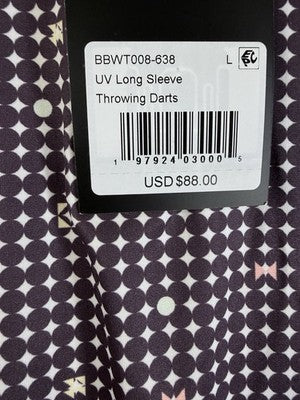 Bad Birdie Womens Large Golf Top UV Long Sleeve Shirt Throwing Dart New NWT $88