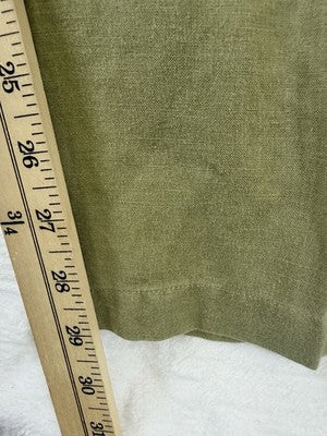 Caribbean Joe 100% Linen Pants Womens Large Green Drawstring High Rise