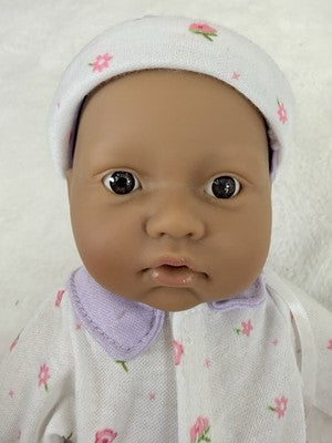 Berenguer Dolls 11” JC Toys Baby Girl African American AA Hat Outfit Purple