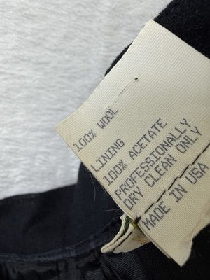 Vintage LL Bean Womens 12 100% Wool Pencil Skirt Black Made In USA Lined