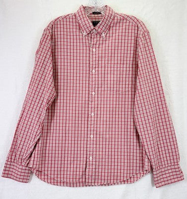 J Crew Flex Washed Slim Untucked Shirt Medium Mens Button Down Long Sleeve