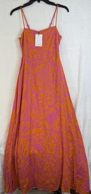 Sugarlips Maxi Dress XS Aveline Pink Orange Floral Sleeveless Stitch Fix NWT