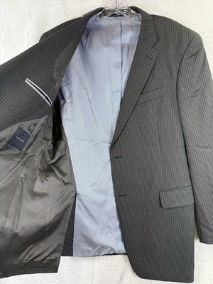 Tommy Hilfiger Mens Suit Jacket 42R Gray Pinstripe 100% Wool Blazer Sport Coat