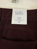 Croft And Barrow Corduroy Pants 18 Straight Leg Mid Rise Burgundy New NWT