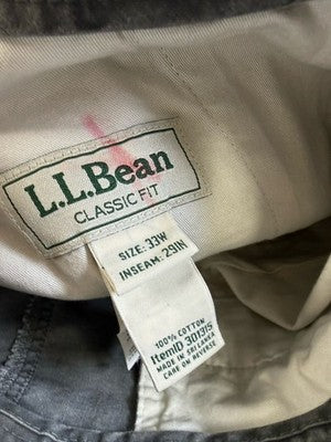 LL Bean Tropic Weight Cargo Pants 33x29 Gray Classic Fit *FlawRead