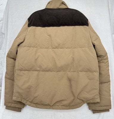 Levis Jacket Men Medium Woodsman Puffer Sherpa Coat Brown Levi’s Zip Snap Levi’s
