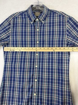 J Crew Shirt Mens Slim Fit Small Blue Plaid Button Down Long Sleeve