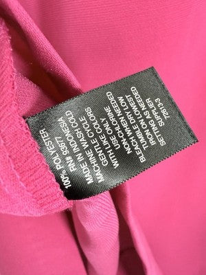 Worthington Dress Medium Barbie Pink Shift Short Ruffle Sleeve Womens