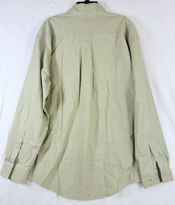 LL Bean Sunwashed Canvas Shirt Small Mens Button Up Traditional Fit Green
