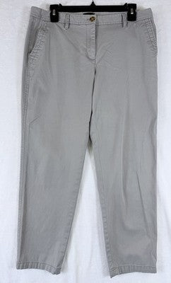 Talbots Relaxed Chino 10 Petite Gray Pants Chinos Women 10P Cotton Stretch