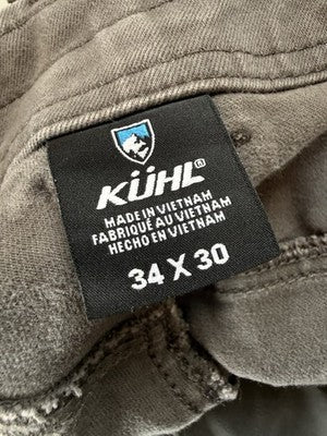 Kuhl Kanvus Jean Mens 34x30 Patina Gray Canvas Jeans Revolt