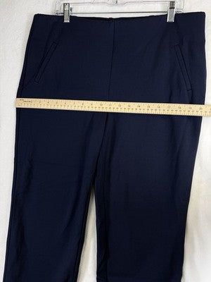 Chicos Size 2.5 Pants Ankle Ponte Pull On Navy Blue Knit Womens Large
