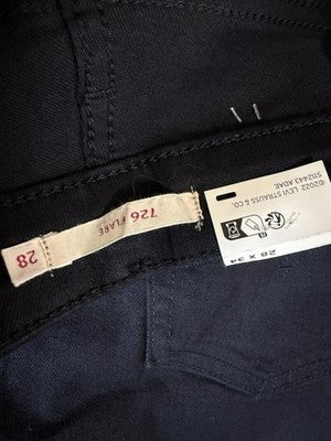 Levis 726 Flare Jeans 28 28x34 Black Denim Womens Levi’s New NWT