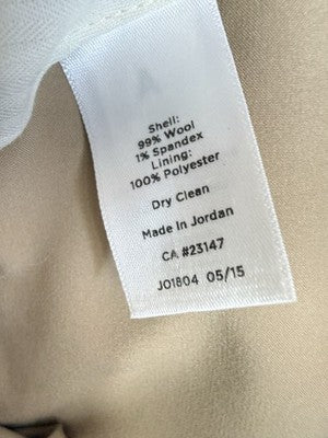 Talbots Windsor Pants 14 Petite Italian Flannel Beige Tan Wool Straight Leg