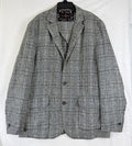 Black Brown 1826 Linen Blazer Large Gray Plaid Jacket Mens
