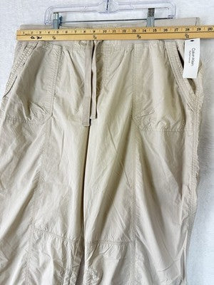 Calvin Klein Performance Capri Pants XL Cargo Pull On Lightweight Tan New