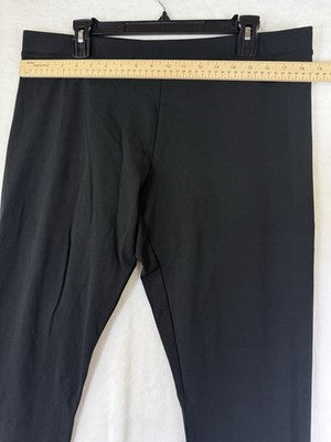 LL Bean Perfect Fit Pants XL  Womens Black Tapered Pull On Knit Stretch