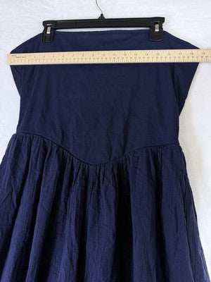 Gap Maxi Dress XL Women Strapless Cotton Gauze Mixed Media Fit & Flare New