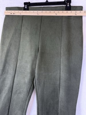 Ann Taylor Loft XXL Leggings Faux Suede Green Pull On Womens