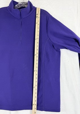 Lands End Fleece 1/4 Zip Pullover XL Purple Womens