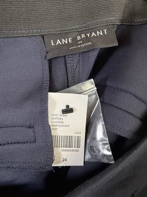 Lane Bryant The Journey Flare Pants 24 Navy Blue Knit Stretchy Plus Size New NWT