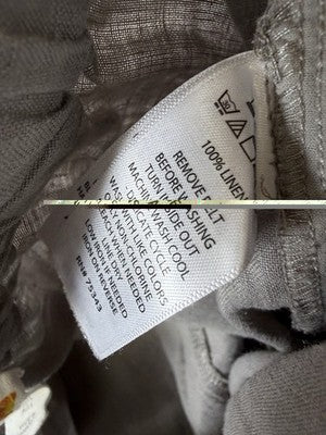 C&C California 100% Linen Pants Large Gray Beige Womens Straight Leg