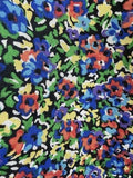 Vintage 90s Floral Midi Skirt Black Made In USA Womens Marilyn Pull On