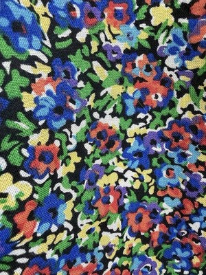 Vintage 90s Floral Midi Skirt Black Made In USA Womens Marilyn Pull On