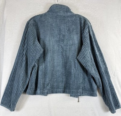 Woolrich Jacket Womens Large Petite Kinsdale Wide Wale Corduroy Full Zip Green