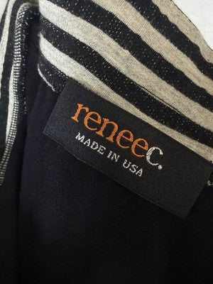 Stitch Fix XL Knit Skirt Renee C Blue Gray Black Striped Pull On Womens New NWT