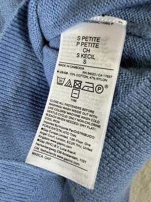 Gap CashSoft Cardigan Sweater Women Small Petite Blue Cash Soft New NWT