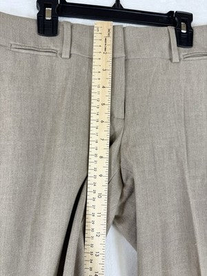 Ann Taylor Loft Marisa Trouser 4 Petite Linen Blend Beige 4P Womens Straight Leg