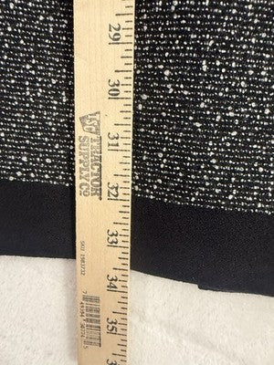 Norton Mcnaughton Skirt 12 Petite Black Wool Midi Lined White Stripe Womens