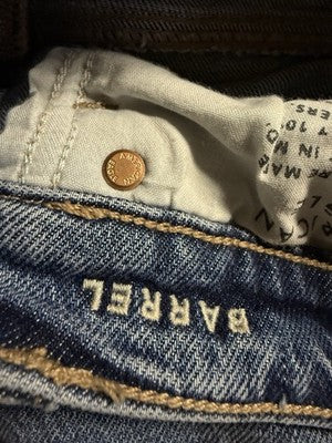 American Eagle Jeans Women Size 8 Short Barrel Leg Blue Wide Leg