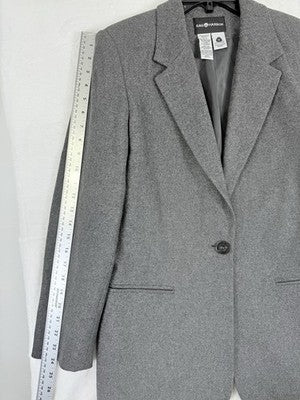 Sag Harbor Blazer 8 Gray Wool Blend Jacket One Button Womens