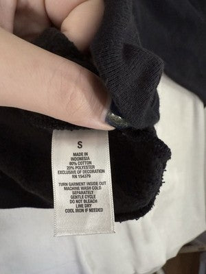 Aeropostale Top Small Womens Black Tiger Sweatshirt Embroidered Embellished