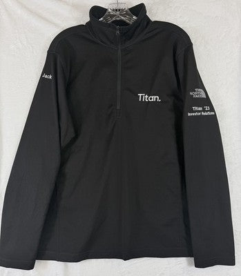 The North Face 1/4 Zip Pullover Mens Medium Titan Jack Company Logo Finance Bro