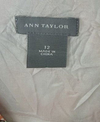 Ann Taylor Dress 12 Sleeveless Fit Flare Short Silk Blend Womens