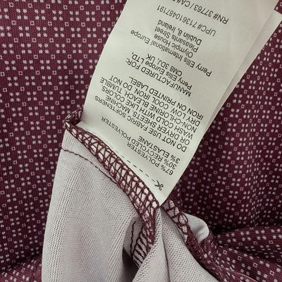 Ben Hogan Performance Polo Small Mens Shirt Sleeve Burgundy Print Golf Shirt New